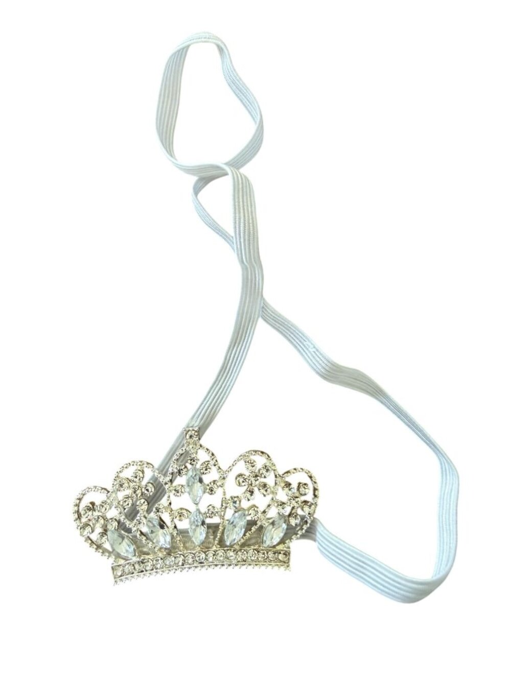Baby Mini Rhinestone Tiara Headband Silver Crystal Crown NIP Newborn Infant Phot